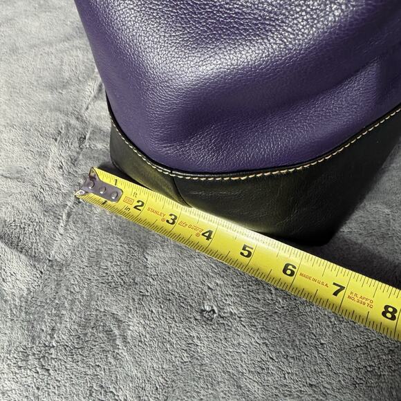 VTG Dooney & Bourke Bag Sophie Hobo Pebble Leather Navy Blue Red Lining 90s - Picture 12 of 15